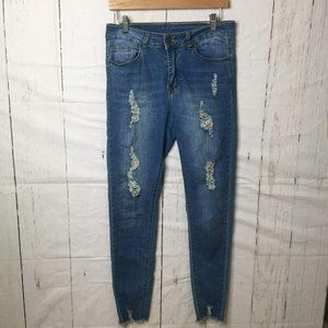 Paranoia Women Skinny Jeans Distressed 11 NWOT